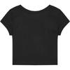 Calvin Klein Solid Color Square Neck Short Sleeve T-Shirt Women Tops Black J223905-BEH