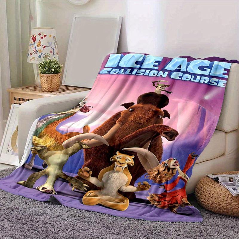 1pc, Cozy Ice Age Collision Course Home Decor Blanket: Perfect Flannel Throw for Bedroom, Living Room, Travel, Camping, Car