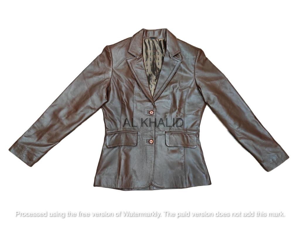 Classic Blazer Women's Lambskin Leather Casual Brown Genuine Stylish Handmade