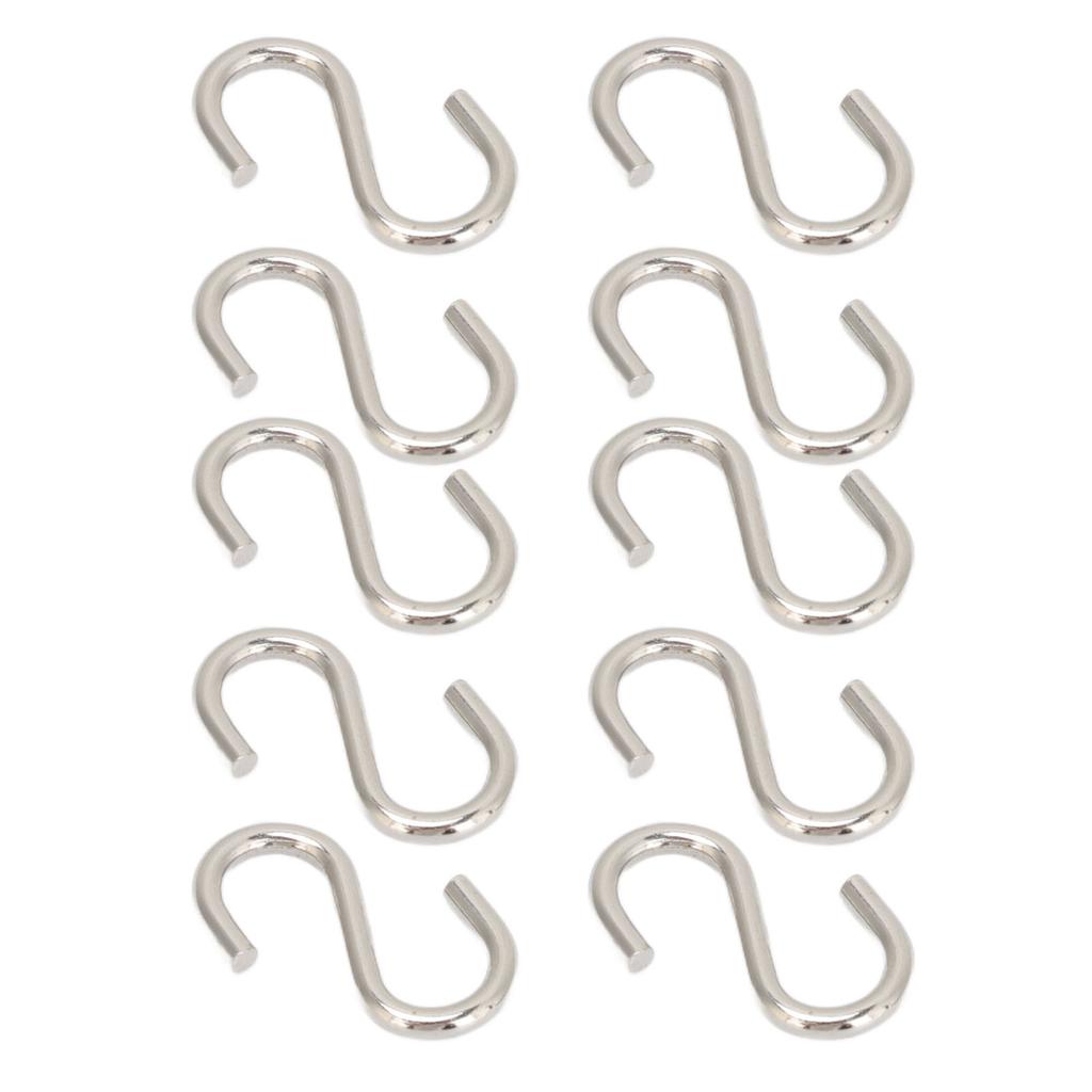 10Pcs S Shaped Hooks Strong Thickened Metal S Shaped Widely Used Small S Hooks for Clothes Bags Utensils