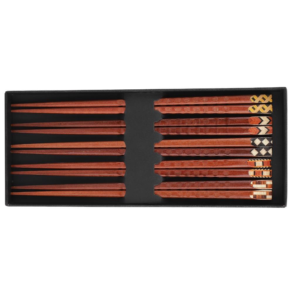 5Pairs Smooth Dining Chopsticks Practical Eating Chopsticks Sturdy Chopstick Set Restaurant