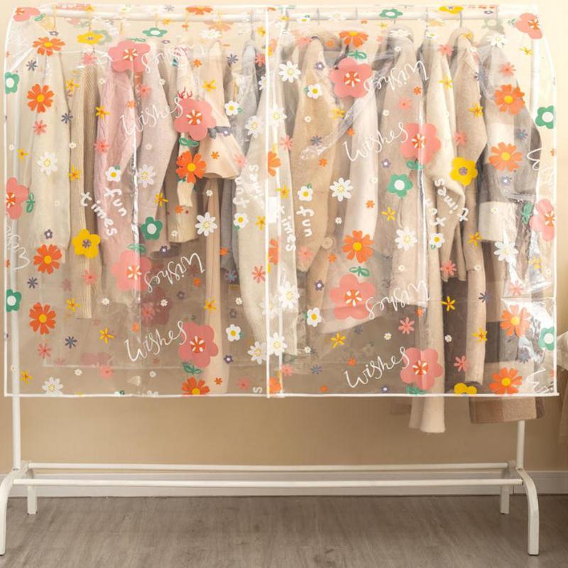 Husa de Praf pentru Haine cu Flori Desen Animat Dormitor Uscător Husă de Praf Pânză Îngroșată Umeraș Husă de Praf Husă Universală pentru Haină Costum