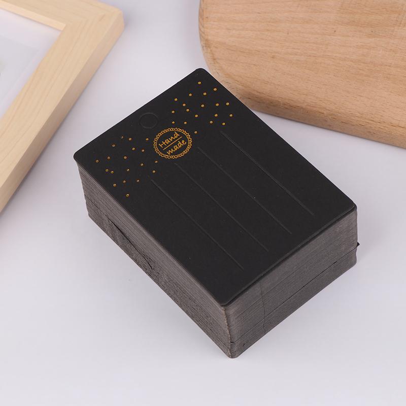 100Pcs Hairclips Hairpin Display Cards Paper Holder For Diy Hair Jewelry Cute Black Packing Labels Retail Hanging Tags
