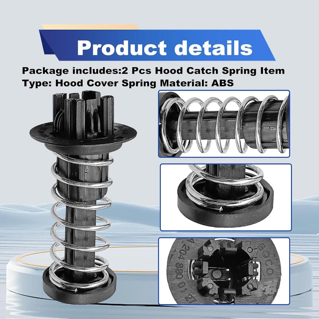 2 Pcs Hood Safety Catch Latch Spring Compatible with 2008-2015 C350 W204 W212 X204 C300 E200 E300 GLK250 GLK350 Replaces A2048800227 A2048800127