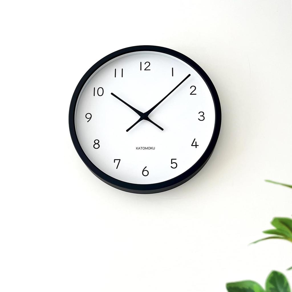 KATOMOKU Muku Clock 13 LL Black Wall Clock Sweep Movement km-139BK 382mm (Quartz Clock)