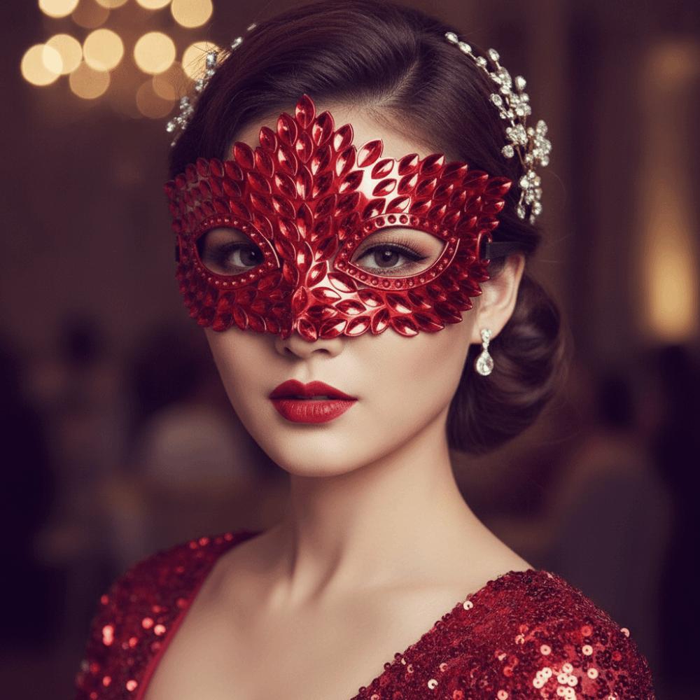 Crystal Venetian Mask Crowned Half Facepiece Carnival Visor Party Eyemask Mardi Gras