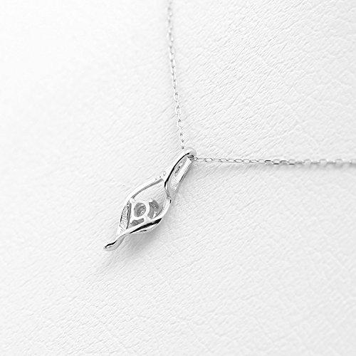 Estelle Official [Amazon.co.jp Exclusive] Women's Necklace, 10K White Gold with Diamonds and Drop Motif, 0344-1406-0015-0000