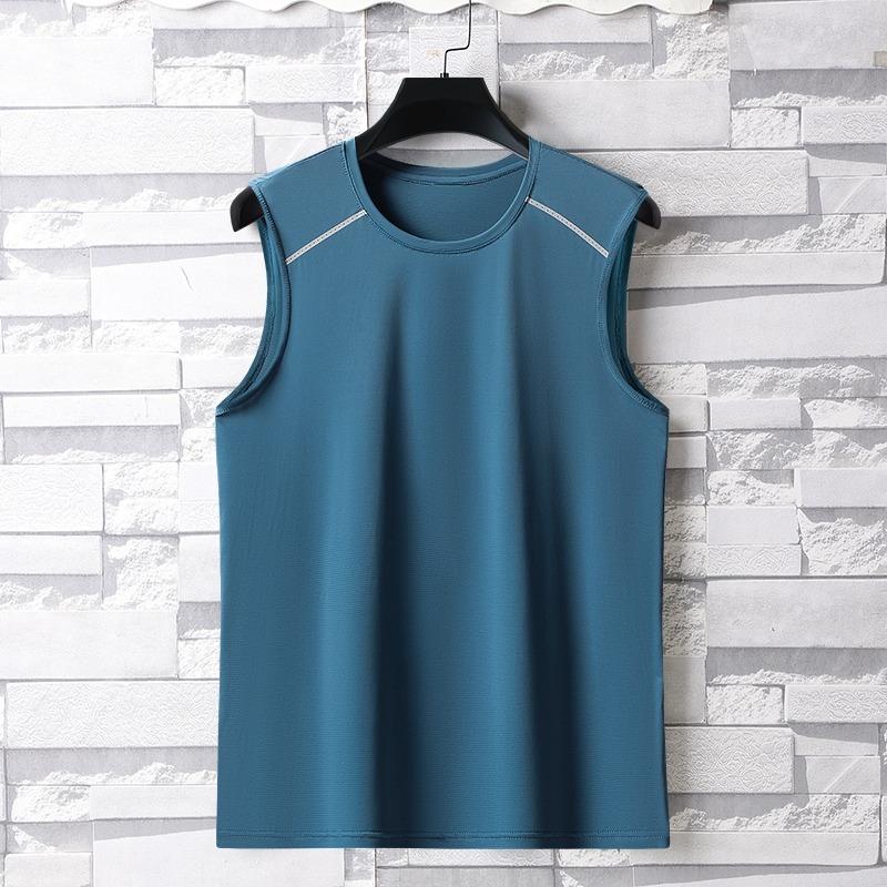 Summer Ice Cool Polyester Cycling Vest for Men Casual Sports Sleeveless Shirt Breathable Sweat Absorbent Plus Size Running Vest