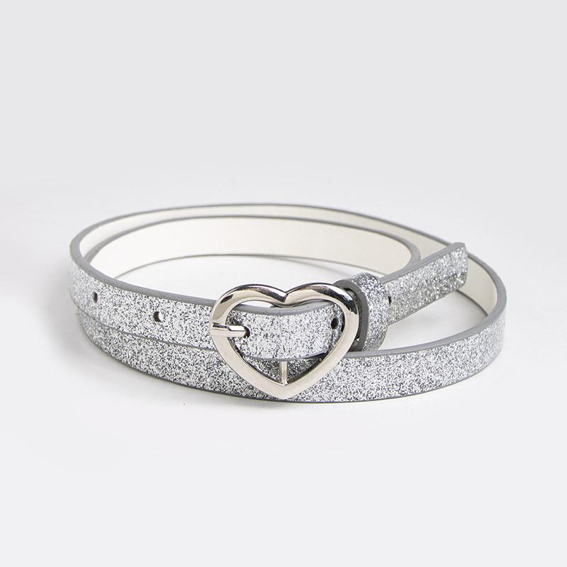 Waist Girl Kids Belt With Silver Heart Unicorn Pattern For Spring Accessory Fashion