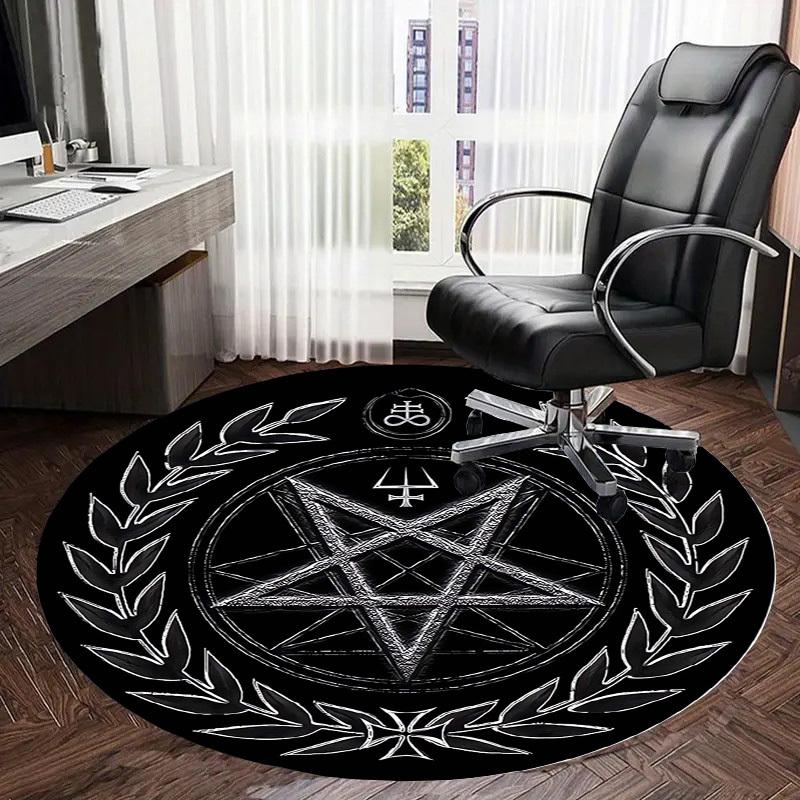 1pc Office Carpet Chair Mats Pentagram Seal of Solomon Perfect for Decorating Office Chairs, Living Rooms, Or Bedrooms