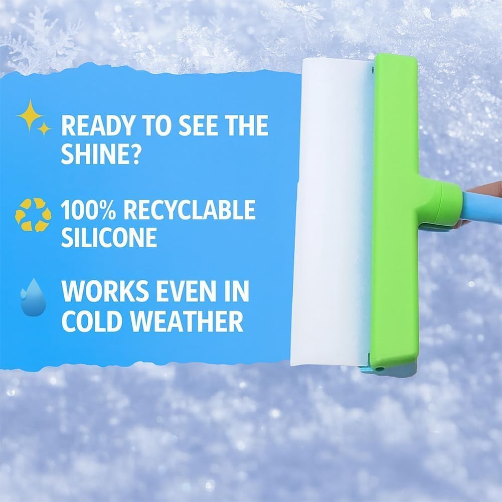 Aqua Swipe Recyclable Silicone Window Squeegee Kit Microfiber Scrubber Multi-Purpose Cleaner Tool for Mirrors Cars Glass Panels