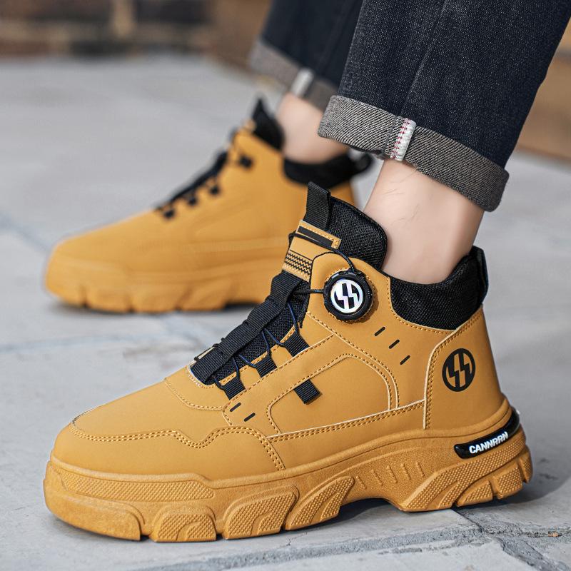 Pánské boty Martin s vysokým svrškem, podzimní nové pracovní boty, pánská trendová všestranná platforma, ležérní krátké boty, pracovní obuv