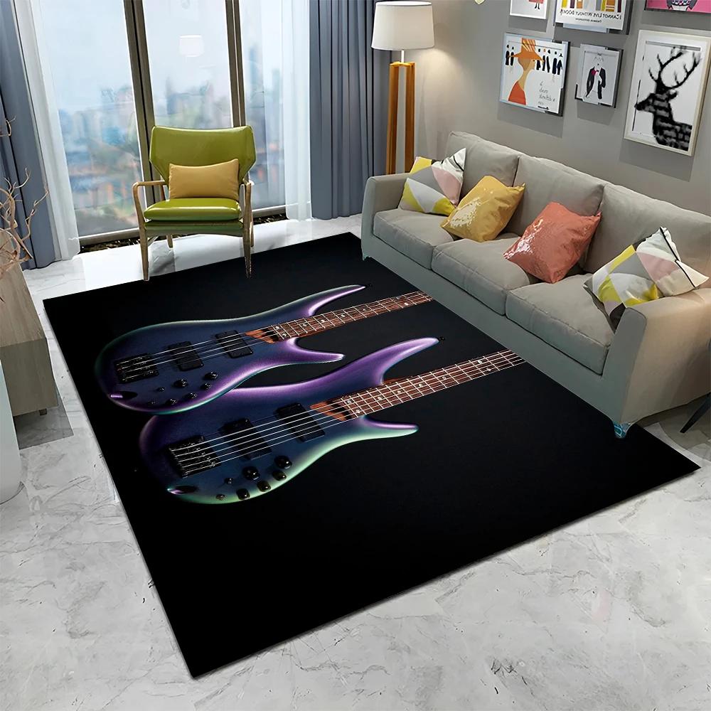 Electric Guitar 3D Classical Guitar Carpet Rug for Home Living Room Bedroom Sofa Doormat Decor,kids Area Rug Non-slip Floor Mat