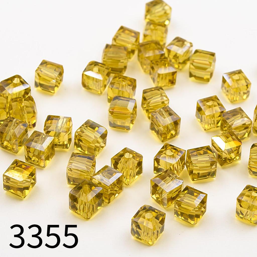 50pcs 8mm High Transparency Colorful Square Glass Beads for Phone Chain & Bracelet Making