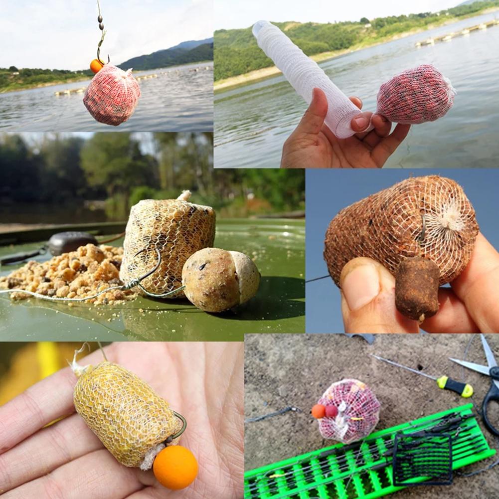 PVA Carp Fishing Mesh Water Soluble 18/25/44mmx5M Fishing Bait Bag Fishing Feeder Universal Fishing Nest Fishing Tackle Accessor