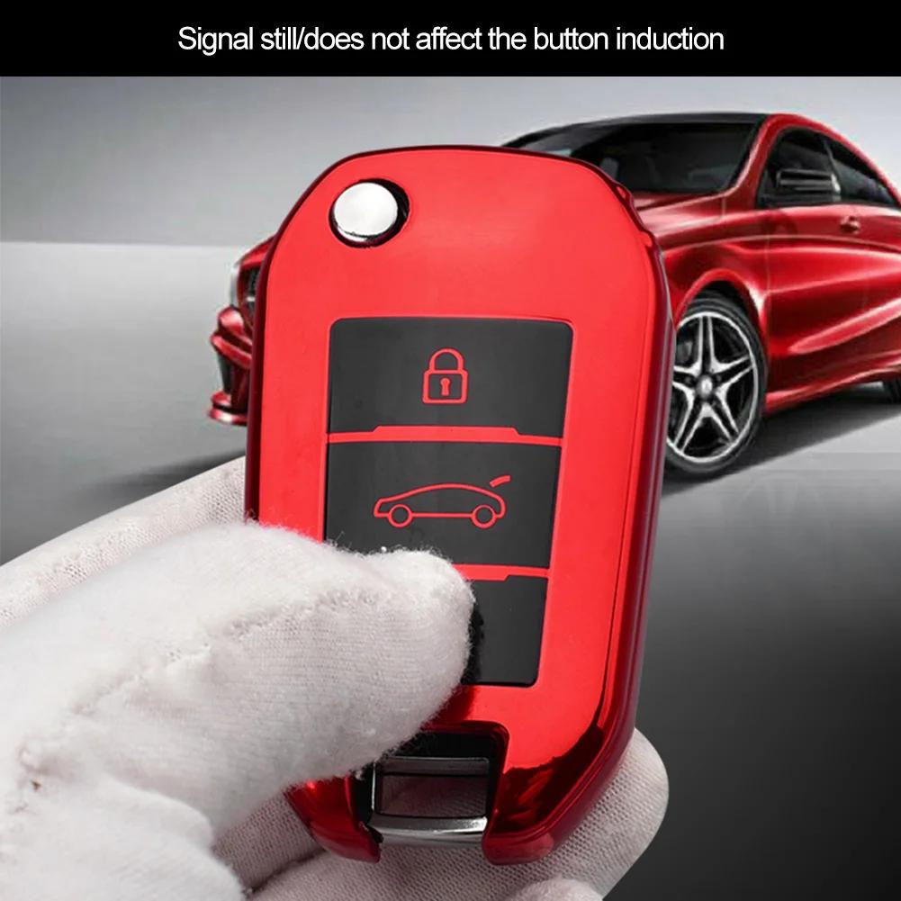 For Citroen C4 C4L CACTUS C3 C6 C8 For Peugeot 2008 3008 4008 307 208 308 408 508 Car Key Cover Case Bag Shell Accessories