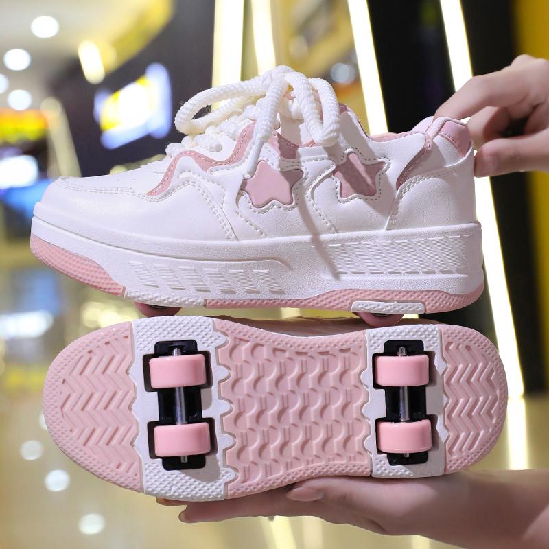 29-40 Botas Deportivas de Cuatro Ruedas para Niños Patinaje sobre Ruedas Se Pueden Ocultar Como Zapatos Deportivos Planos Zapatos de Patinaje Zapatos Deportivos, Zapatos de Patinaje sobre Hielo para Mujer