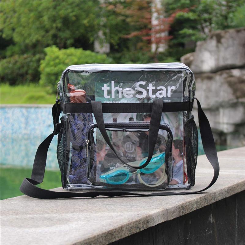 Portable Transparent Shoulder Crossbody Bag Tote Satchel PVC Handbag For Women Lady Large Capacity Clear Bag Shopping Handbag