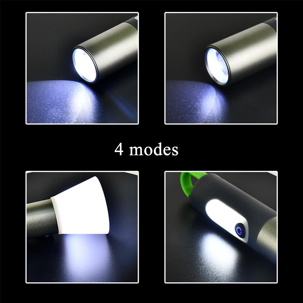 LED Rechargeable Tactical Laser Flashlight 4 Modes 1800mAh for Emergency Camping