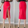 Hip Skirt Women Sexy Irregular Tight High Waist Mid-calf Split Zipper Club Casual Home Office Skirts
