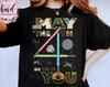 Retro May The 4th Be With You Lightsabers Star War Day 2025 Shirt, Galaxy's Edge Unisex T-shirt Family Birthday Gift Adult Kid Toddler Tee