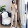 Wrinkled and Stylish Age Reducing Fashion Set for Women's Spring and Autumn, New Loose Top, Straight Leg Pants Two-piece Set