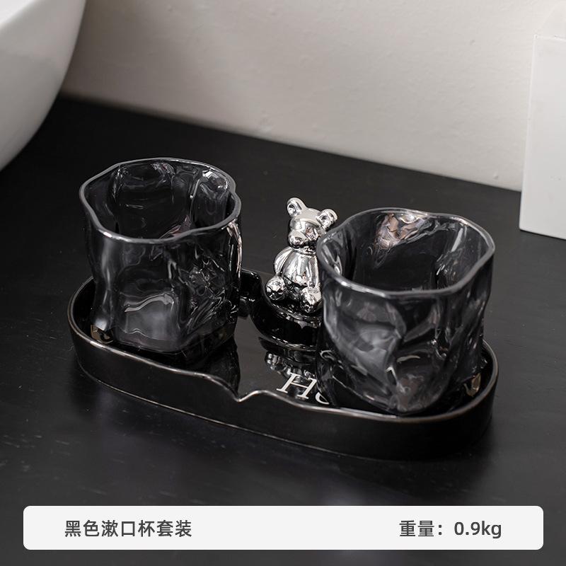 

Высококачественный набор принадлежностей для ванной из хрусталя Nordic Light Luxury Wash Supplies Toothbrush Holder Cup accesorios para baño чёрный