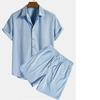 Men's Casual Loose Multicolor Beachwear Corduroy Short-sleeved Suit Two-piece Suit