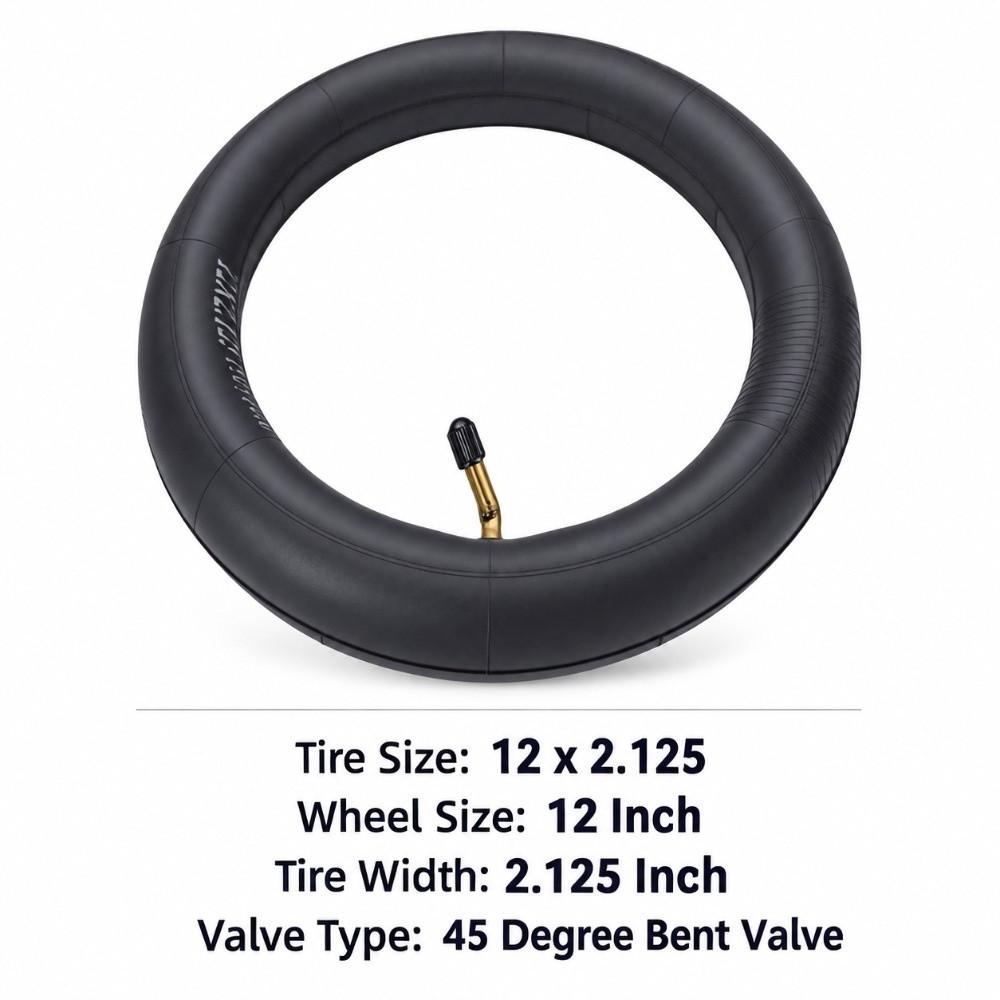 2PCS 12x2.125 Inch 12x2.125 Bike Inner Tube Black Electric Scooter Inner Tube Tricycles
