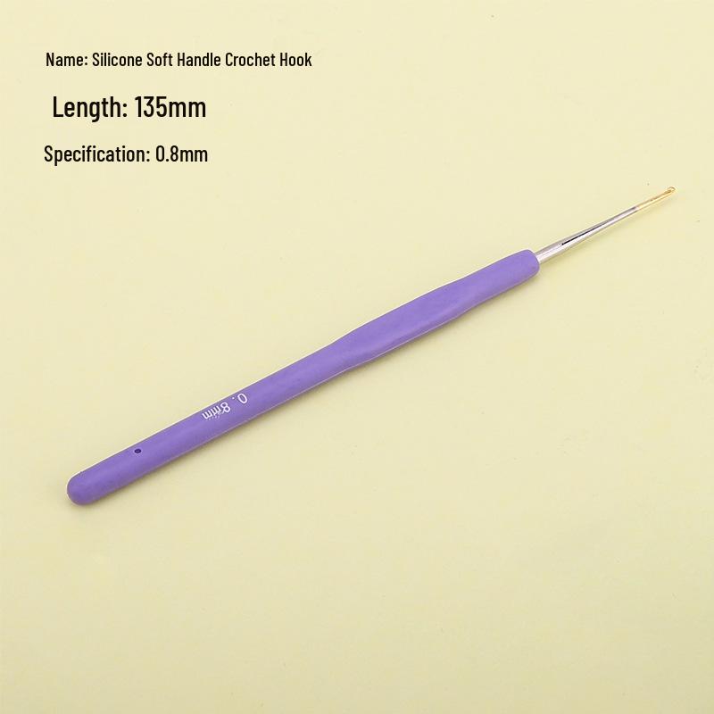 Candy-colored Crochet Hook with Gold-Plated Head - Soft Handle for DIY Sweaters, Shoes, and Hats