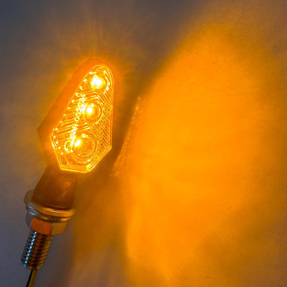 Universal 2 Stück Motorrad Blinker vorne hinten LED Blinker 12V Moto Blinker Metall Amber