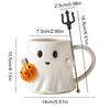600ML Cute Ghost Water Cup Halloween Pumpkin Ghost Face Ceramic Mug Couple Afternoon Tea Coffee Cup Drinking Set Halloween Gifts