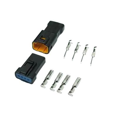 Conector de Fio à Prova d'Água Preto 2P 3P 4P 6P 8P 0.6mm Plug Macho para Fêmea