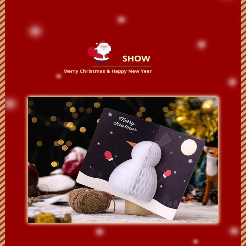 Pop-Up Weihnachtskarten mit Umschlägen und Verschlussaufklebern, 3D Waben-Weihnachtskarten, Niedliche Frohe Weihnachten Karte Feiertagsgruß Geschenk