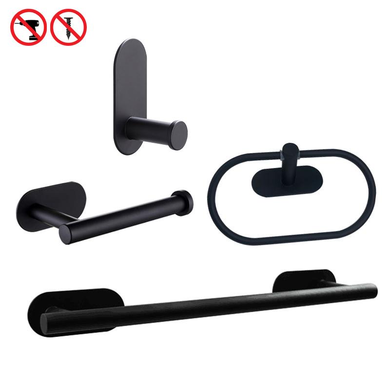 ELLEN Bathroom Hardware Set Brushed Gold Robe Hook Towel Bar Toilet Paper Holder Bath Bathroom Accessories EL1001G