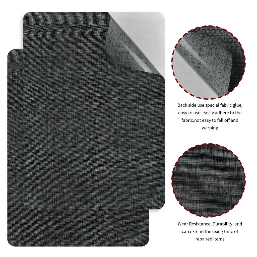 2 Pezzi Toppe di Riparazione per Divano Multicolore Autoadesive in Lino 30X20 cm Colla Forte Tessuto per Divani Sedili Auto Mobili