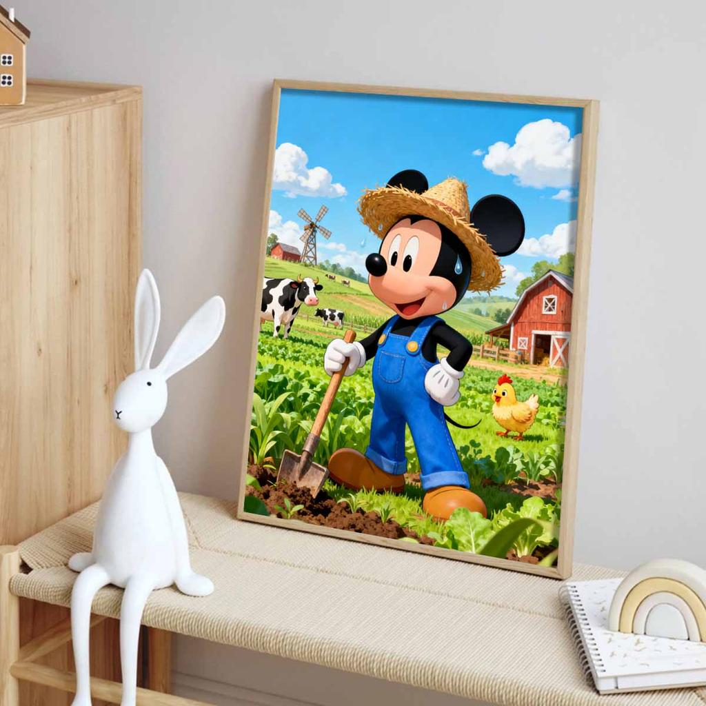 Disney Diamond Painting Mickey Farmer DIY Diamond Art Painting Set for Home Office Decoration Handmade GiftsFarm Fun