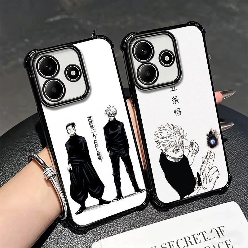 JUJUSU Anime Character Black White Soft Phone Case For Xiaomi Redmi Note 14 15 Pro Plus 13 12 11S 11T 5G 10 9S 9 Plating Anti-Fa