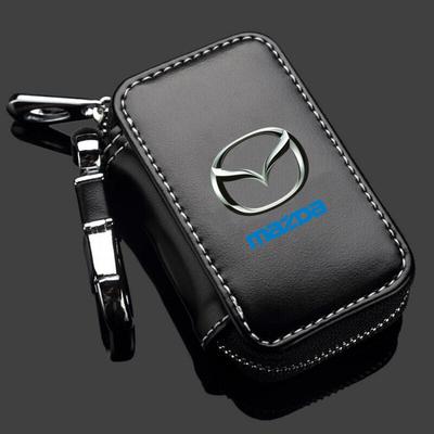 Leather Car Key Case Keys Full Cover Protection Shell Bag For 2 3 4 5 6 7 8 323 626 CX5 CX7 CX9 RX8 MX3 MX5 Accessories
