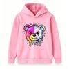 Kids Boys Girls Pullover Hoodie, Neon Dripping Split Bear Print Casual Long Sleeve Hooded Sweatshirt, Fashion Streetwear Top For Children