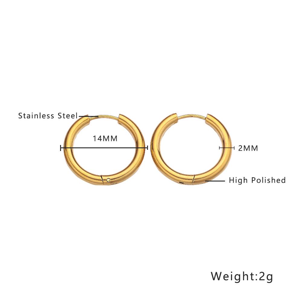 18K Gold-Plated Geometric Circle Hoop Earrings in Stainless Steel