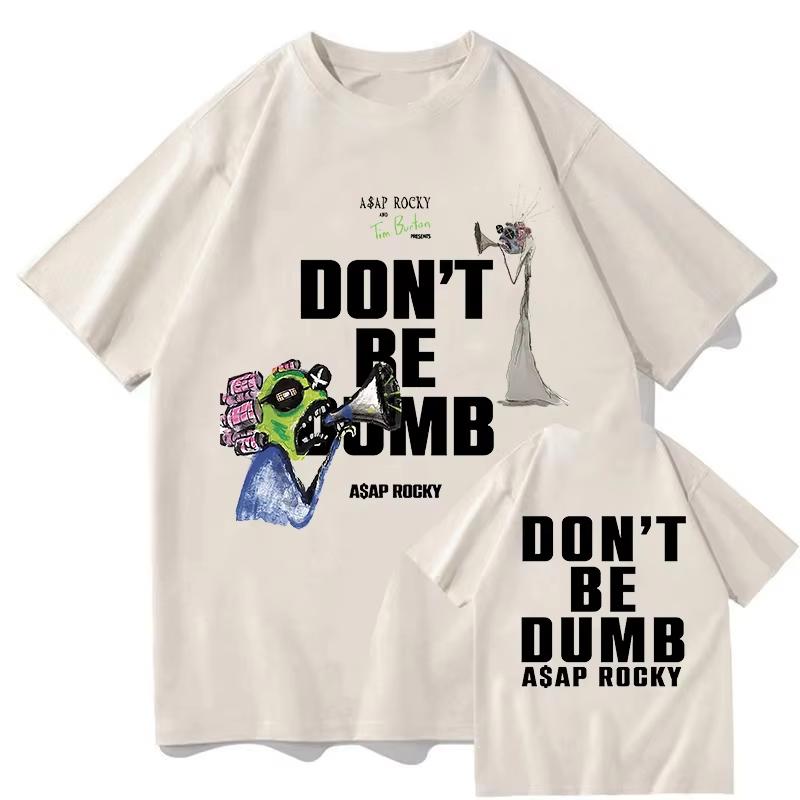 AAP ROCKY Don T Be Dumb Tour Graphics Print T Shirts High Quality Mens Fashion Tshirts Summer Cotton Tees Shirt Fans Gift