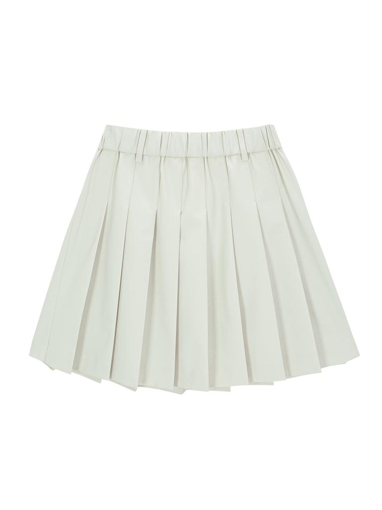 Rick [3 Sizes][Built-In Shorts] Basic Pleated Skirt (Beige)_L3A1-Sk01C