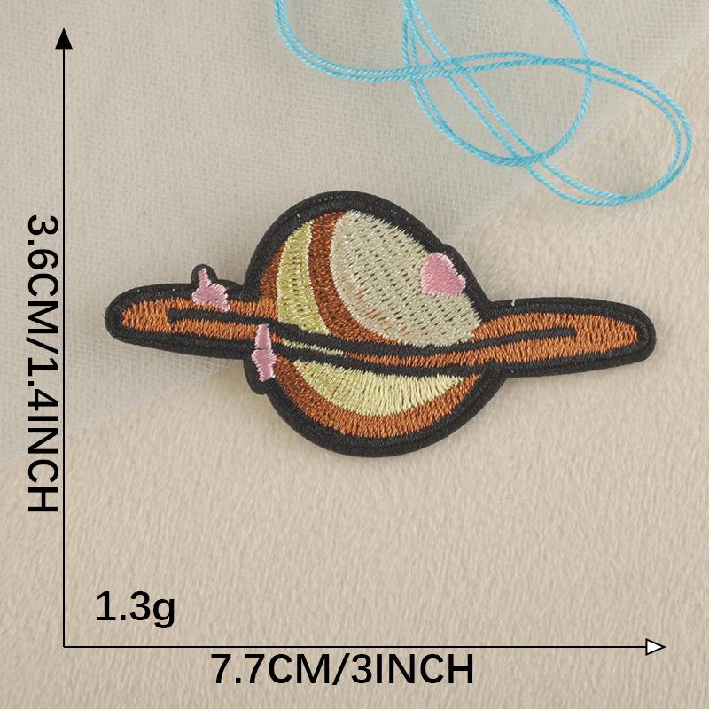 Toppa Ricamata Originale a Forma di UFO e Pianeta dei Cartoni Animati per Accessori d'Abbigliamento Fai-da-Te