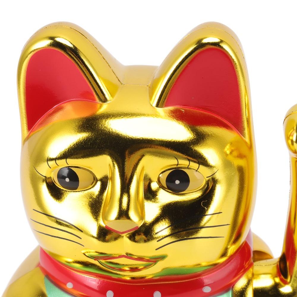 Plastic Maneki Neko Tabletop Ornament Gold Swing Arm Feng Shui Cat Hotel Cafe Desktop Statue