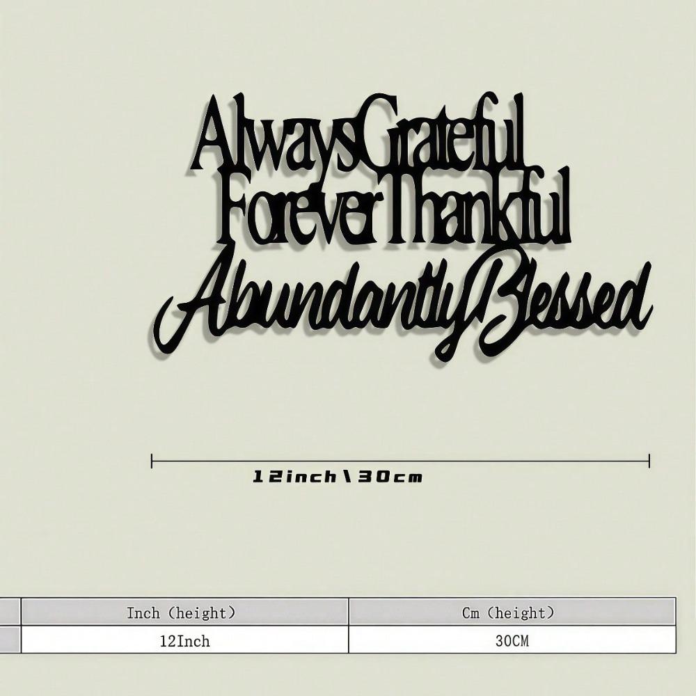 Elegant Simple Metal Wall Art Decor Grateful Thanksgiving Quote Reusable Inspirational Sign Home Office Bedroom Modern Vintage Handcrafted