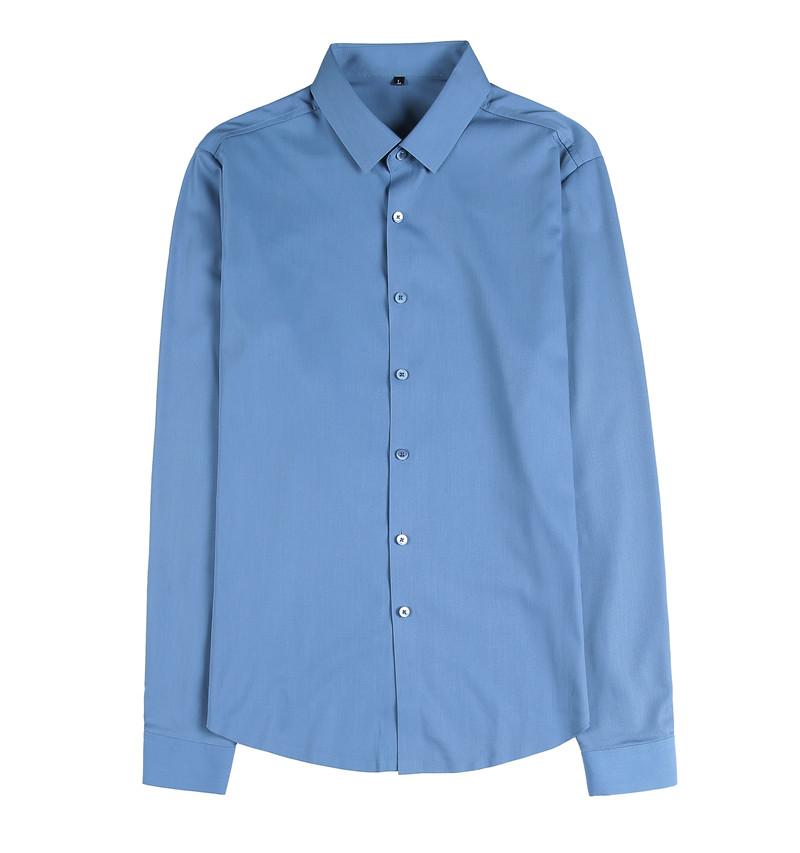 British Style Men Dress Shirts Long Sleeve Business Formal Wear Slim Fit Casual Office Shirt