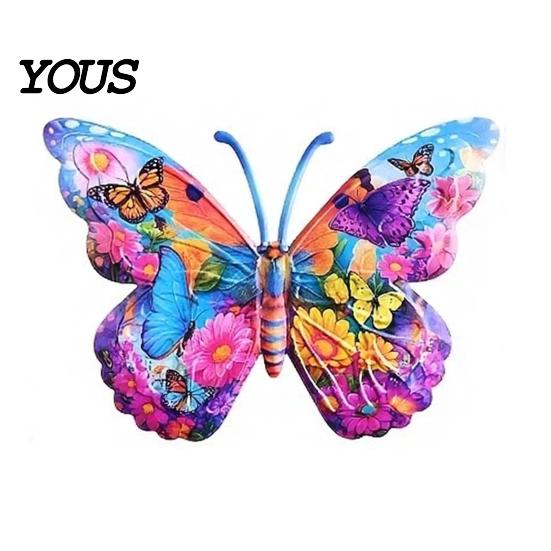 UV Printed Metal Art Butterfly Wall Decor Weather-Resistant Outdoor Use Durable Iron 2D Flat Craftsmanship Craft Hanging Vibrant Colors Easy To Mount