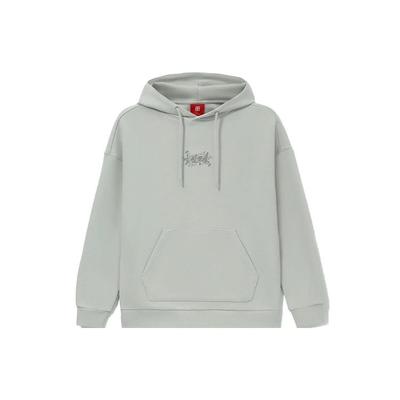 Li Ning Lingzhi Series Logo Print Loose Hoodie Men Hoodies Gray AWDRF51-4