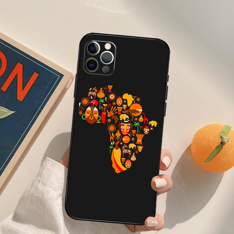 Africa Map Geogra Funda Case For iPhone 16 Pro Max 15 14 11 12 13 Pro Max Mini XR 16e 16 15 Plus Phone Cover